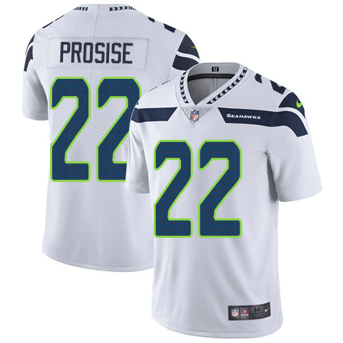Nike Seahawks #22 C. J. Prosise White Men's Stitched NFL Vapor Untouchable Limited Jersey